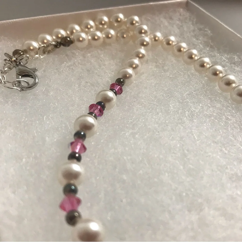 First Communion / Flower Girl Rhinestone Pearl Cross Pendant Necklace